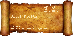Bitai Mietta névjegykártya